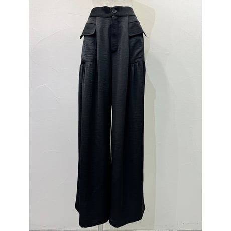 【CYAN TOKYO】ギャザーポケットサテンワイド