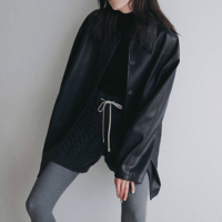 【anuke】Ecoleather Over Jacket