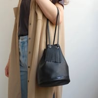 【blancle】S.LEATHER QUILTED DRAWSTRING BAG　bc1220
