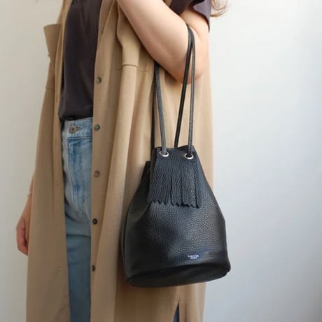【blancle】S.LEATHER QUILTED DRAWSTRING BAG　bc1220