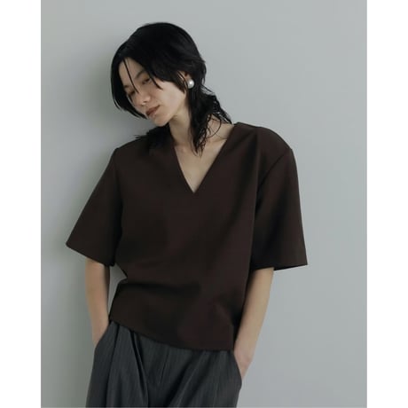 【anuke】Powershoulder Vneck Tops※9月上～10月上