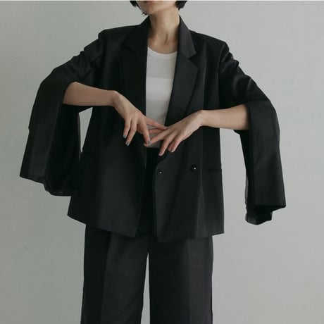【anuke】Satin Slit Jacket　※納期2月下旬〜3月下旬
