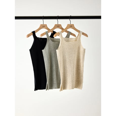 【YENN】LINEN RIB TANKTOP