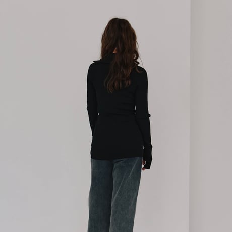 【Hella】zip up rib knit※納期10/上〜11/上