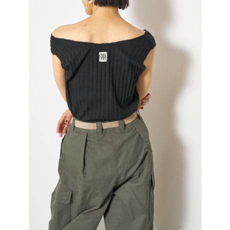 【YENN】CUT OFF RIB TANKTOP