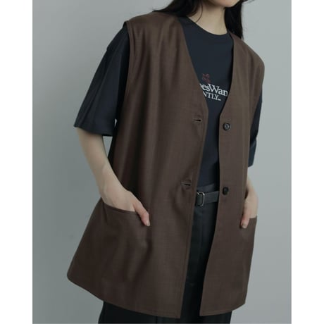 【anuke】Vneck Stitch Vest