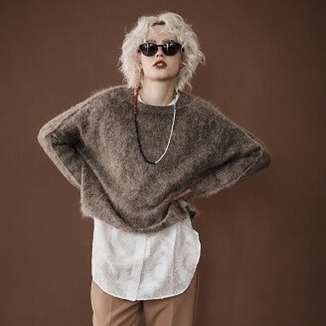 【LE MELANGE】裾ヘムウールモヘアニット