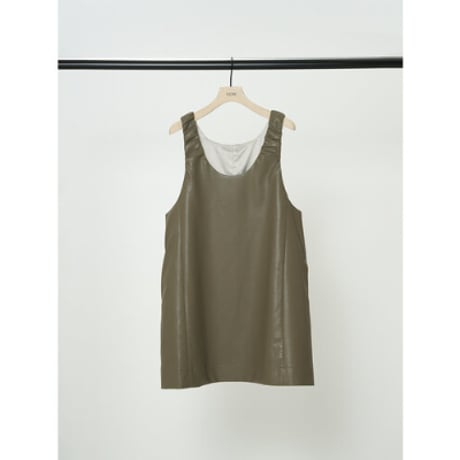 【YENN】FAUX LEATHER MINI OP