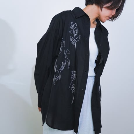 【RILATO】ラフスケッチオリジナル刺繍シャツ　※納期3月中旬～4月中旬