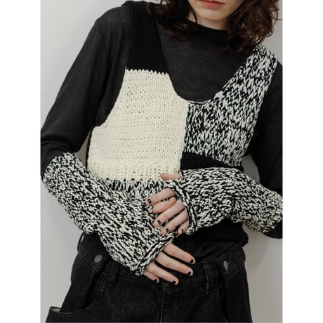 【YENN】HAND KNIT FINGERLESS GLOVES