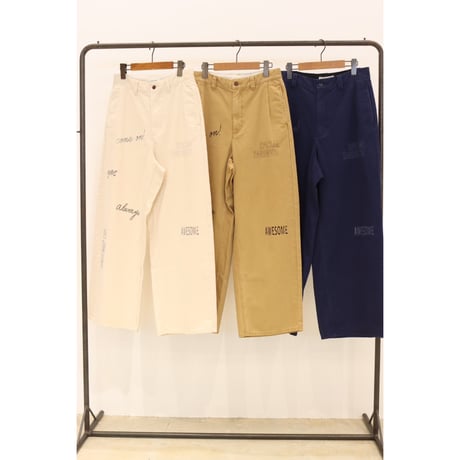 【LE MELANGE】コットンツイルロゴパンツ