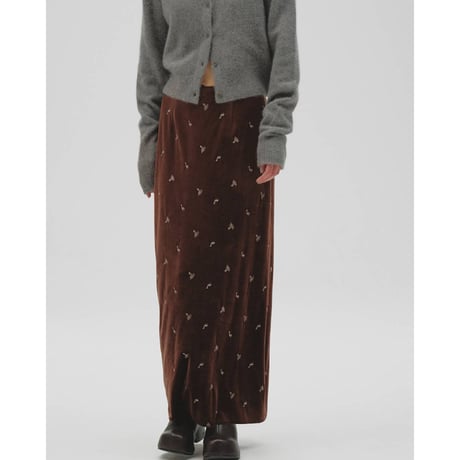 【TODAYFUL】Petit Flower Velour Skirt　※納期10月上旬～11月上旬