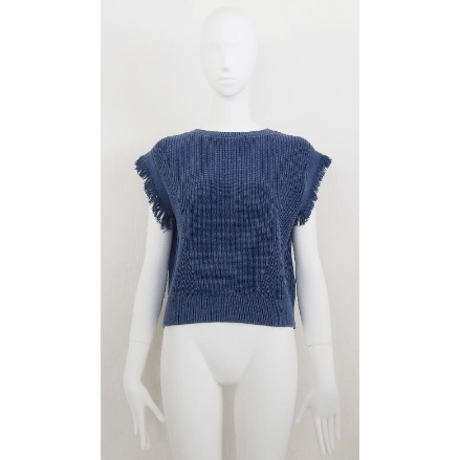 【Boutique Ordinary】2-Way Fringe Knit Vest ※限定カラーレッド