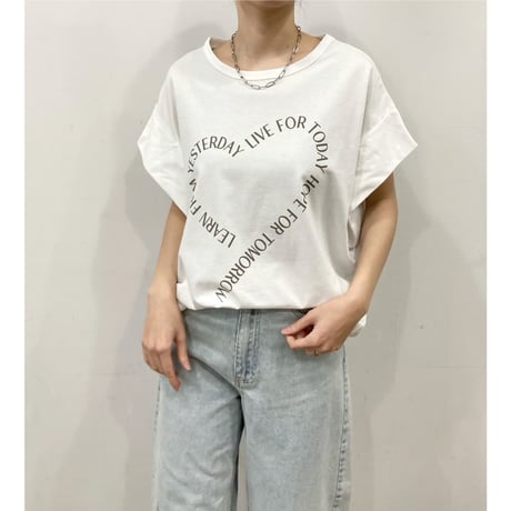 【siro de labonte】heart tucksleeve Tshirt