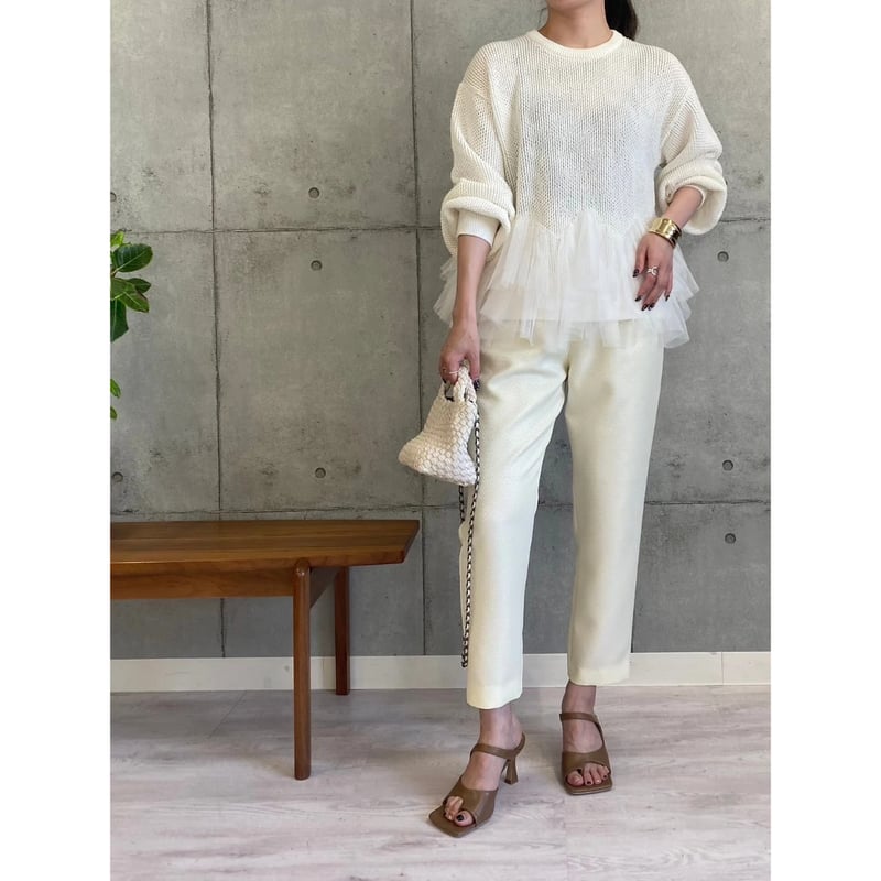ロージー　ROSIEE    ニット　変形編み　　美品 ROSIEE】裾チュールメッシュニット | selectshop kusukusu