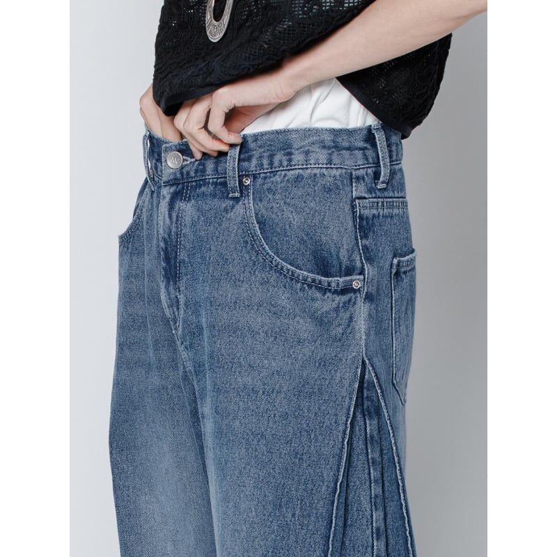 YENN】SIDE PLEATED DENIM PT | selectshop kusukusu YENN】SIDE PLEATED DENIM PT | selectshop kusukusu