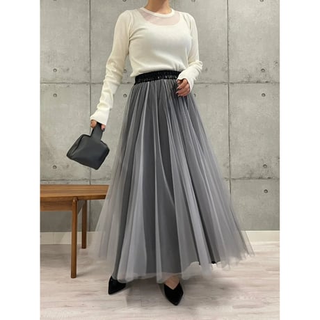【ROSIEE】シアーネックリブニット