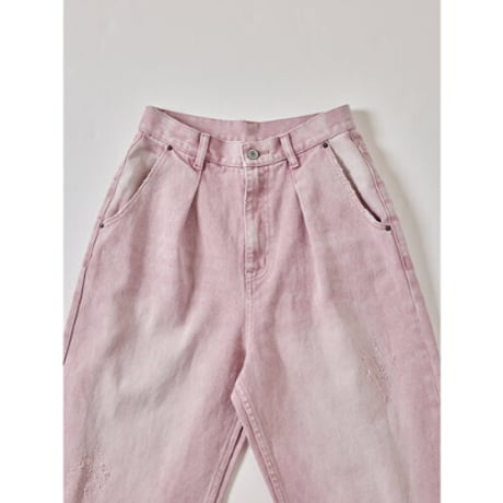 【YENN】HIGH RISE TUCK WIDE　ピンク