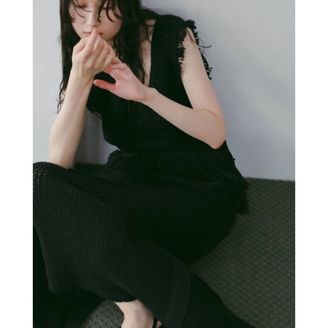 【anuke】Fringe Knit Tanktop