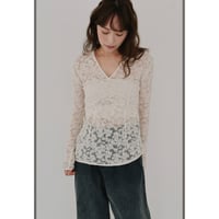 【Halla】tulle embroidery tops※納期9下～10下