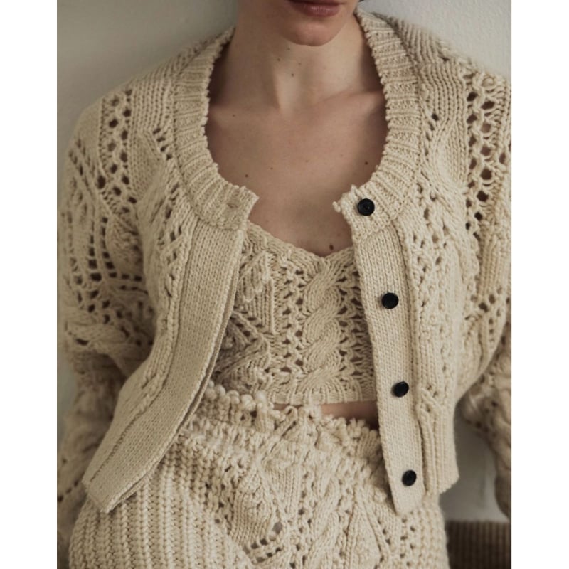 anuke】Cable Knit Cardigan | selectshop kusukusu