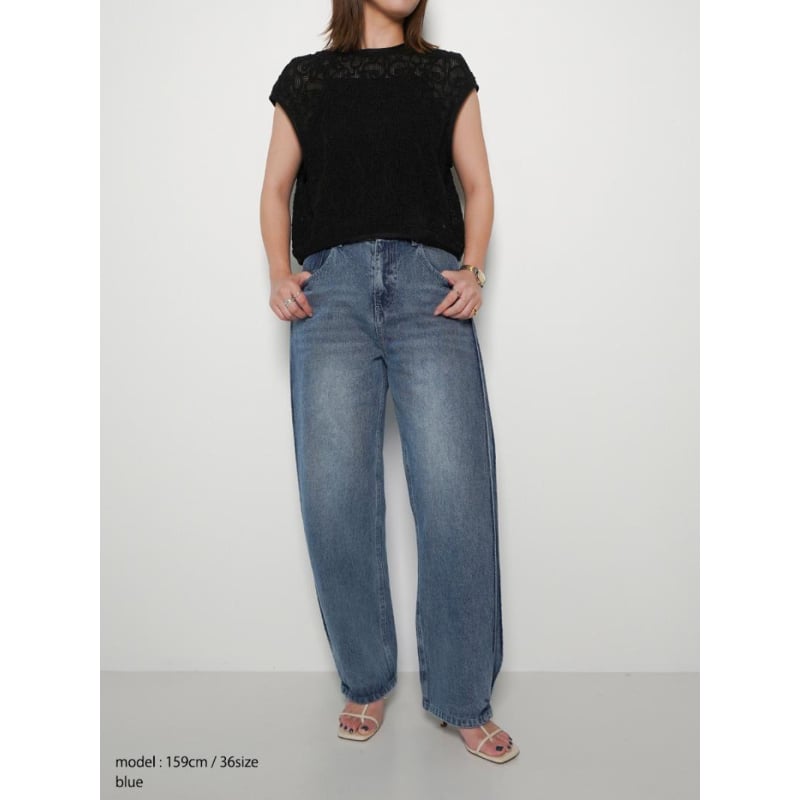 YENN】SIDE PLEATED DENIM PT | selectshop kusukusu