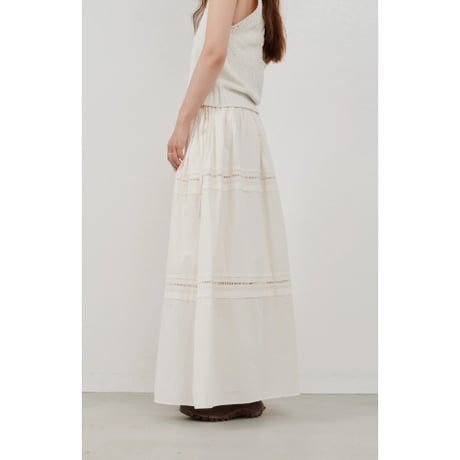 【Hella】ladder lace gather skirt　※納期4月中旬〜5月中旬