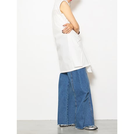 【YENN】KNEE TUCK DENIM PT ※納期9/上〜9/中
