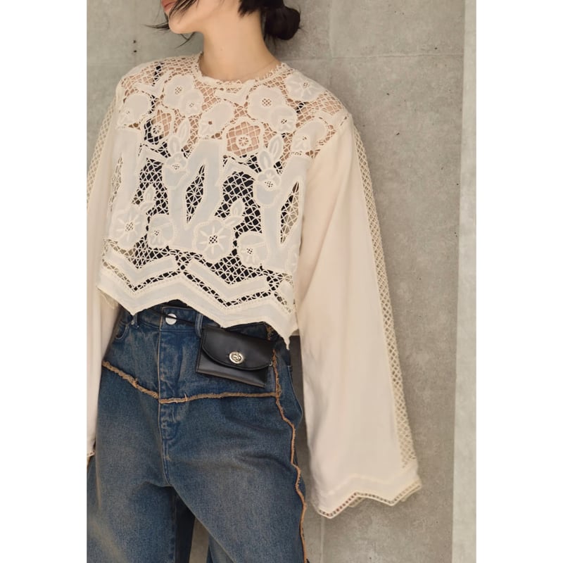 Hella】EMBROIDERY LACE BLOUSE | selectshop kusu