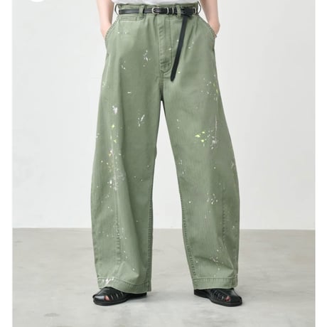 【KHA:KI】PAINT OVAL WIDE TROUSERS