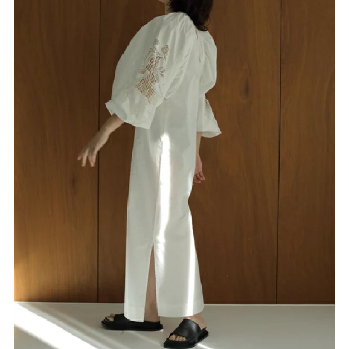 ànuke】Cutwork Embroidery Dress | selectshop ku