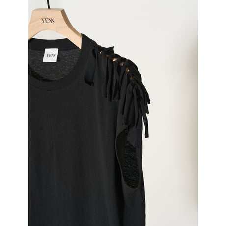 【YENN】 SHOULDER RIBBON TOPS