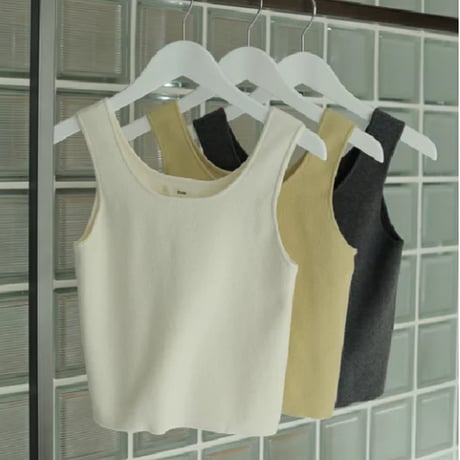【ànuke】Cropped Knit Tanktop