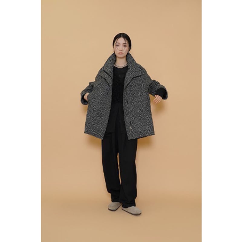 今期新作 15%off★CYAN TOKYO ヘリンボーンツイードハーフコート CYAN TOKYO】ヘリンボーンツイードハーフコート | selectshop kusukusu