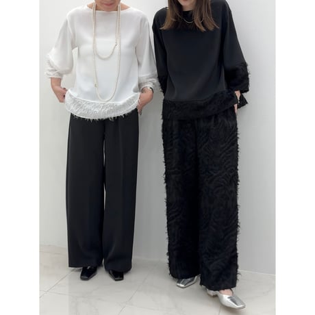 【kusukusuオリジナル】Jacquard Switching Blouse