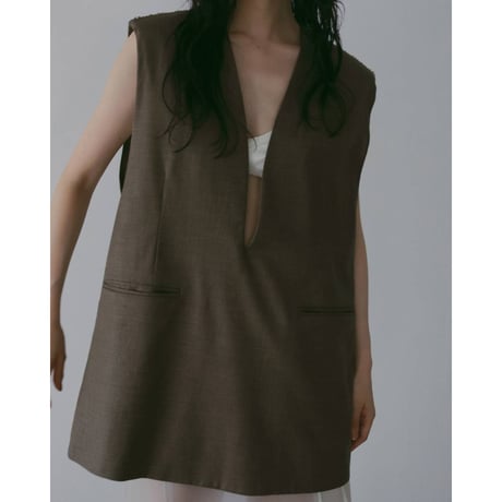 【anuke】Keyneck Over Vest　※納期3月下旬～4月下旬