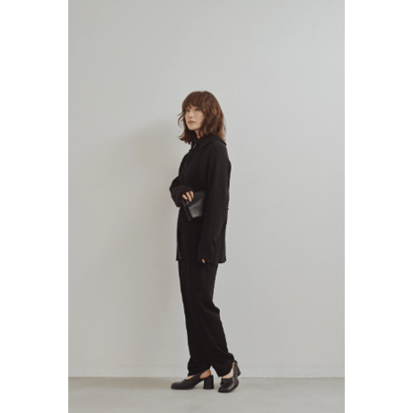 【Hella】Wide Collar Rib Zip Knit　※納期11月上旬～12月上旬