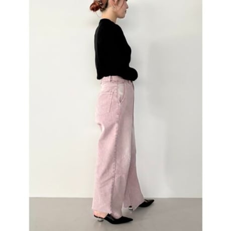 【YENN】HIGH RISE TUCK WIDE　ピンク