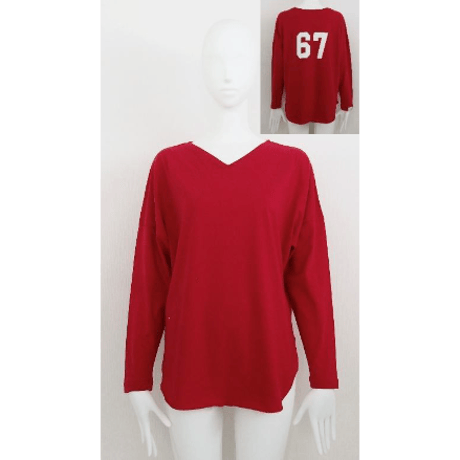【Boutique Ordinary】2-Way Dolman Like Number Print Tops