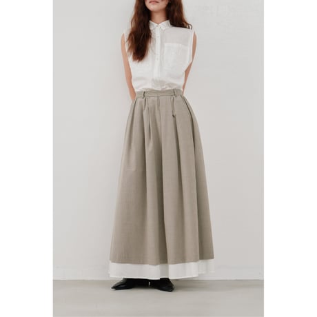 【Hella】striped layered skirt　※納期2月中旬〜3月中旬