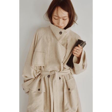 【Hella】Linen Wool Trench Coat　※納期9月上旬～10月上旬