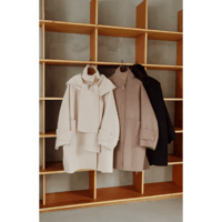 【Hella】Hooded Stole Rever Coat　※納期9月末〜10月末