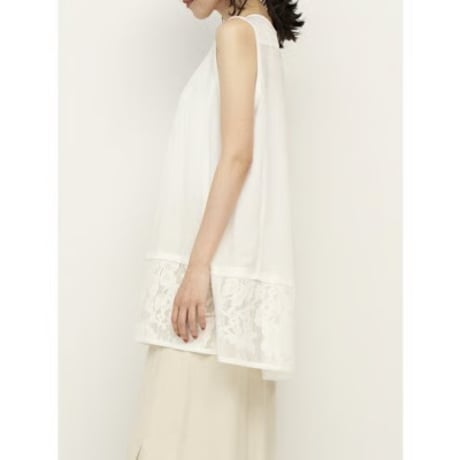 【CHIGNON】ｼｱｰﾒｯｼｭ×ﾚｰｽﾁｭﾆｯｸBL