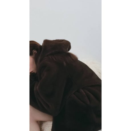 【anuke】Eco Minkfur Hoodie　※納期11月中旬～12月中旬