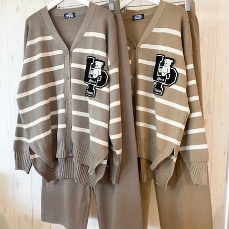 【L'ours Polaire et Bleu】ボーダーカーデセットアップ