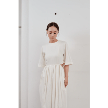 【Hella】waist side slit cocoon dress　※納期4月中旬〜5月中旬