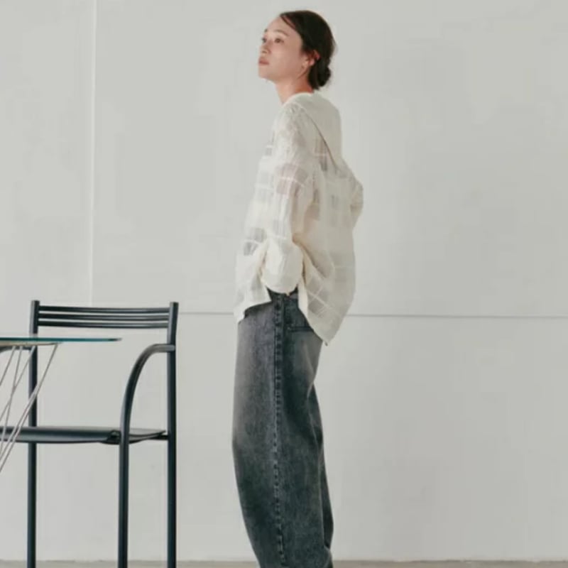 Hella】sheer check blouse ※納期3/下〜4/下 | selectsh