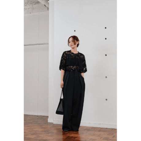 【Hella】rascel lace half sleeve top　※納期3月中旬〜4月中旬