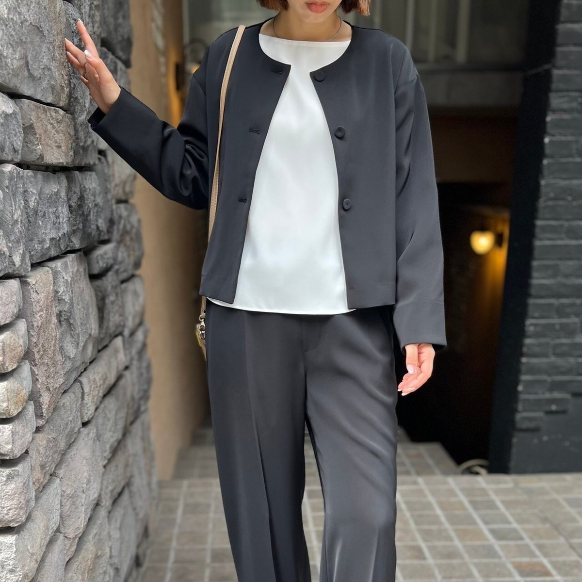 Anna Kerry】ROUND NoCollar JACKET | selectshop