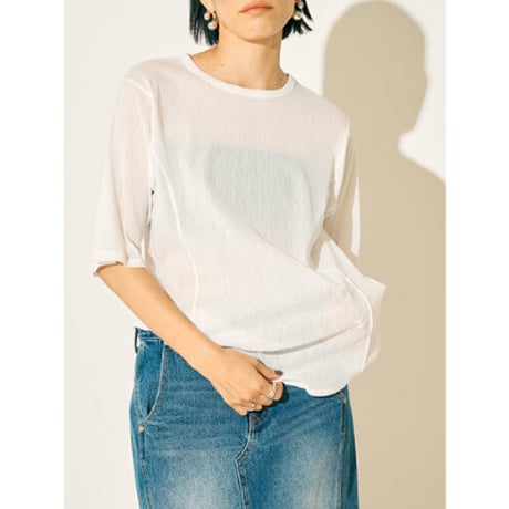 【YENN】COTTON TULLE TEE